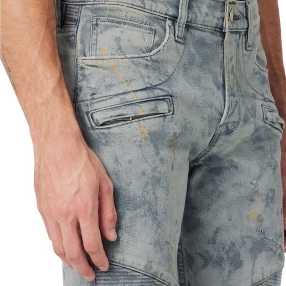 Men’s Hudson blinder biker v2 ripped Moto skinny jeans NWT - Picture 7 of 7
